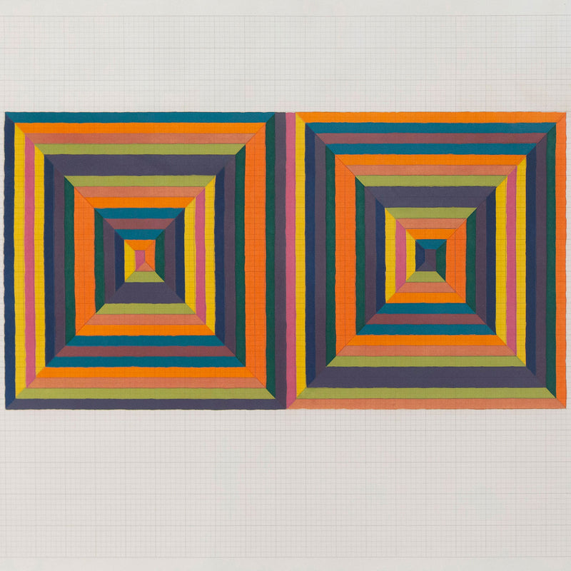 Colorful Geometric Screenprint - Frank Stella's "Fortin de las Flores" 1967.