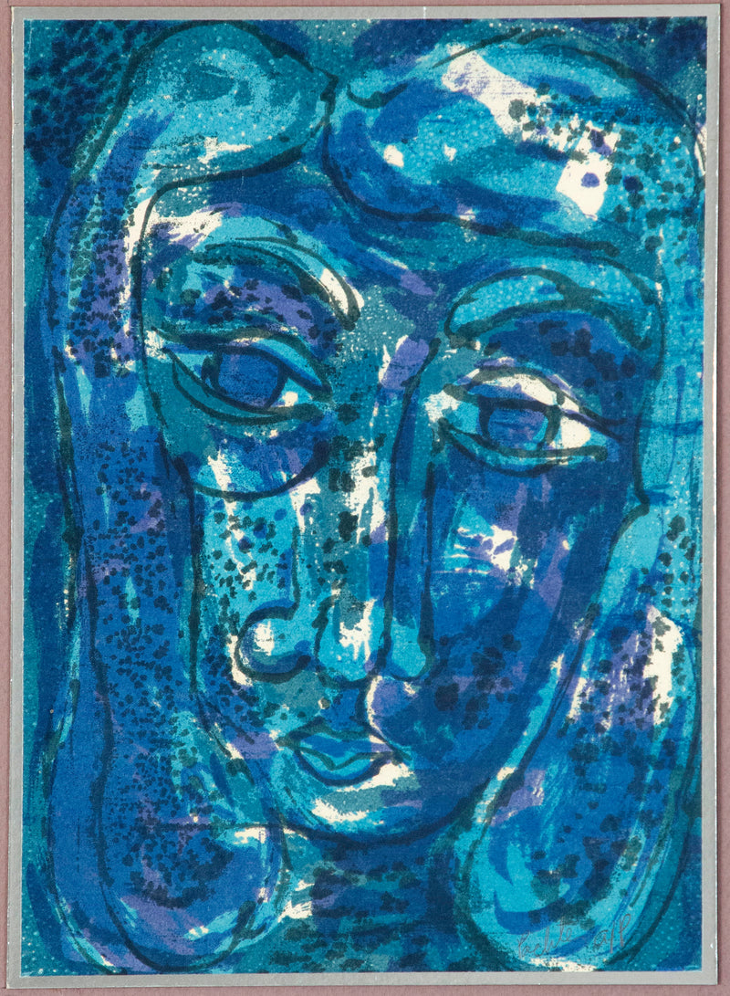 Charles Pachter expressionist portrait completed in 1962. This is an early example from the artist's ouevre.