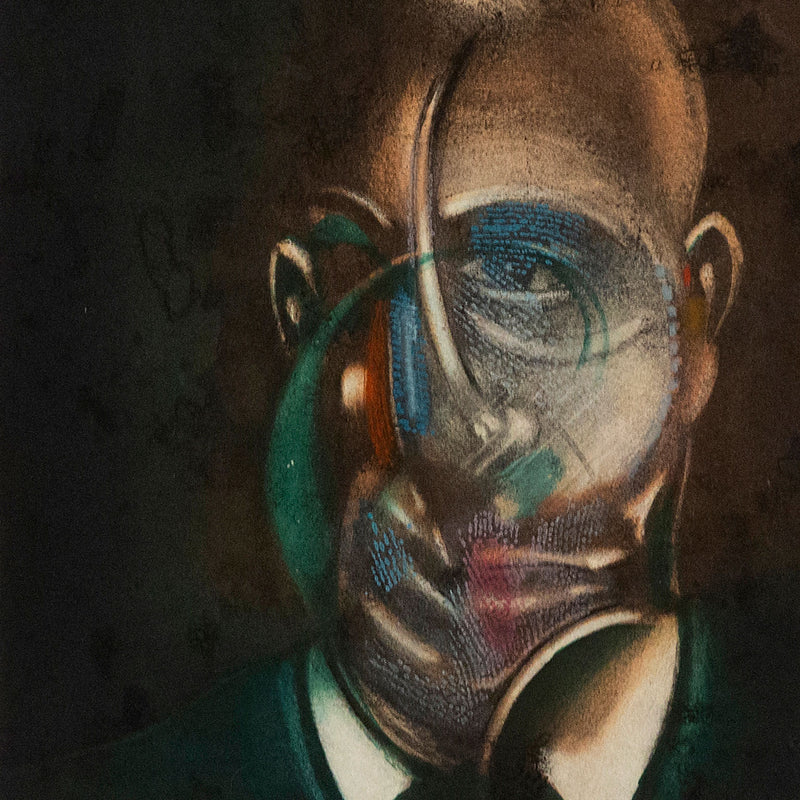 Francis Bacon "Portrait of Michel Leiris" Etching, 1976. Expressive portrait of a man.