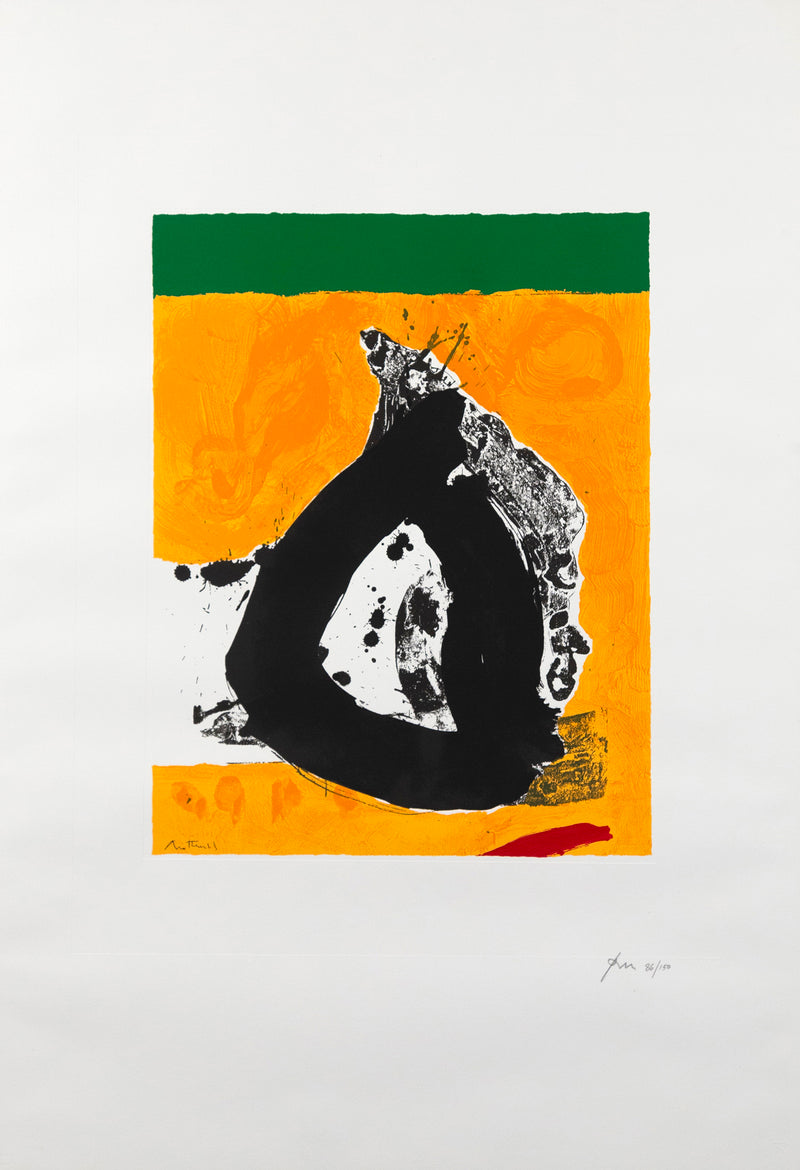 Robert Motherwell "Basque Suite #4" iconic abstract expressionist screenprint featuring bold colours. 1970s abstraction.