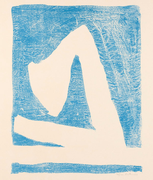 Robert Motherwell "Summertime in Italy with Blue"  USA, 1966.  Lithograph on Arches Cover paper. Famous abstract expressionist work on paper.
