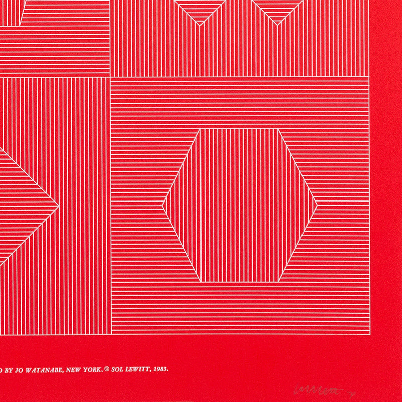 SOL LEWITT "FOUR SIDES OF THE TOWER - RED" SILKSCREEN, 1983