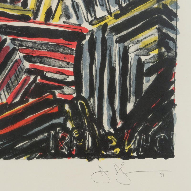 Jasper Johns, Cicada, Lithograph, 1981, Caviar20, prints, closeup showing artist signature