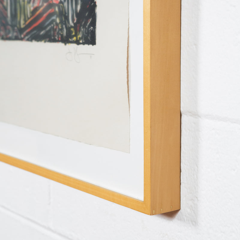 Jasper Johns, Cicada, Lithograph, 1981, Caviar20, prints, close up showing artwork frame