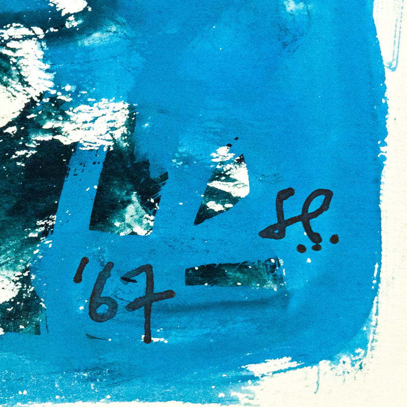 SOREL ETROG "LINK HEAD STUDY - BLUE" WC, 1967