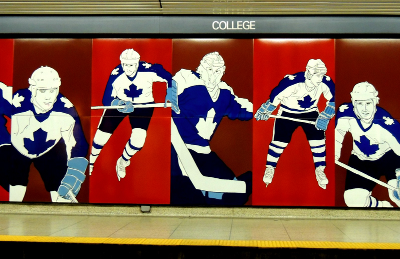 Famous Charles Pachter mural at the Toronto College subway station