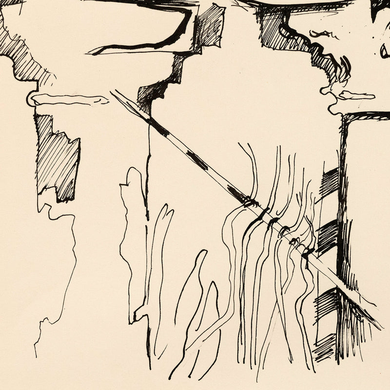 JACK SHADBOLT "COLUMN STUDY" DRAWING, 1965