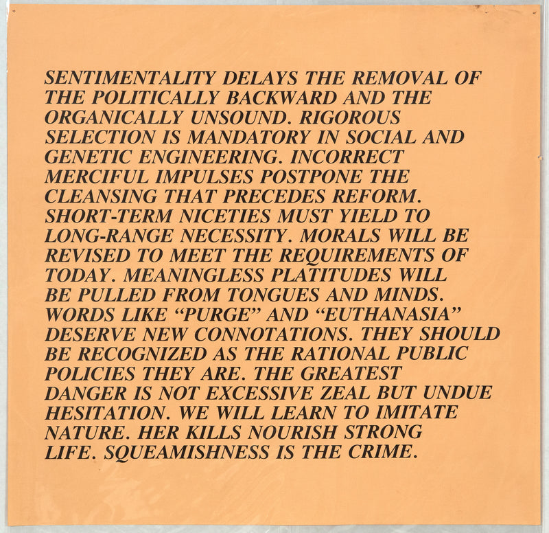 Jenny Holzer, Sentimentality Inflammatory Essay, 1982 Caviar20, prints, Documenta 1982