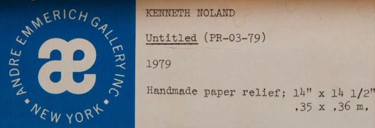 KENNETH NOLAND "PAPER RELIEF" 1979