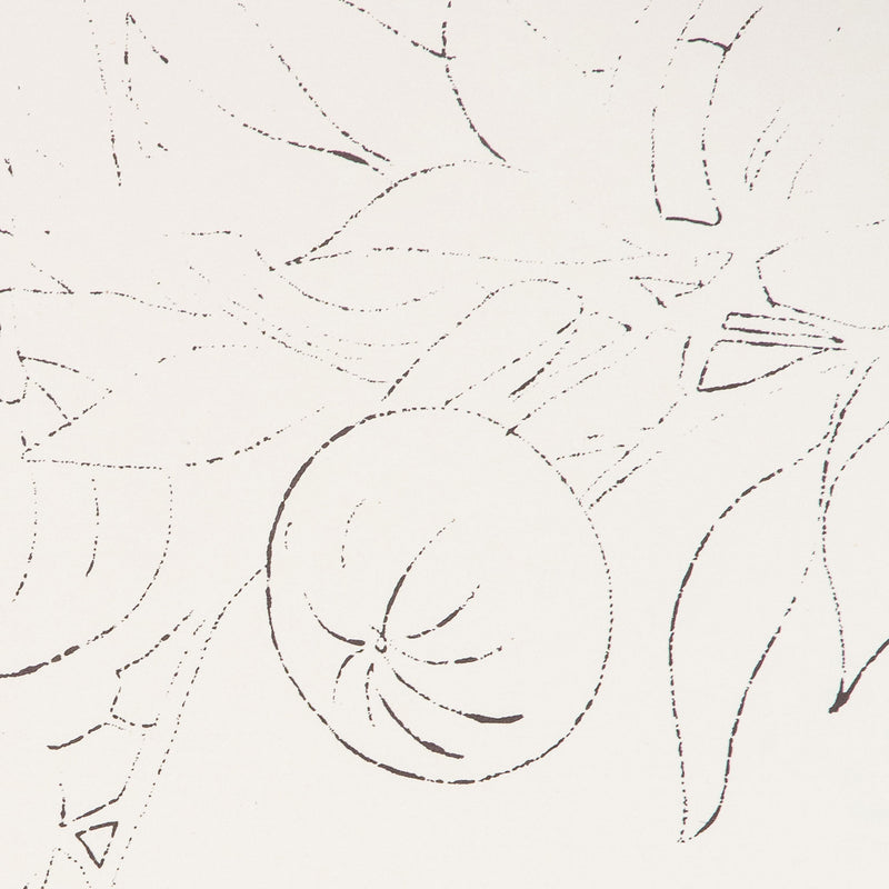 Andy Warhol artwork for sale, "Bird on a Fruit Branch" 1957.  “Bird on a Fruit Branch” is emblematic of Warhol’s work during the late 1950s when he established his reputation with delicate and whimsical drawings of clothes, accessories, and stylized beauties in a distinctively elegant but playful aesthetic. 