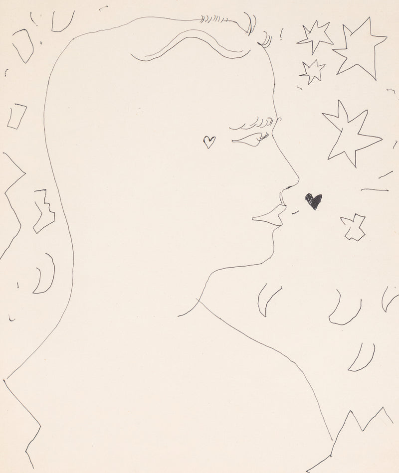 Original Andy Warhol artwork available for sale, Orion, Black ballpoint pen on paper, Drawing, 1955, Caviar20, American Pop Art