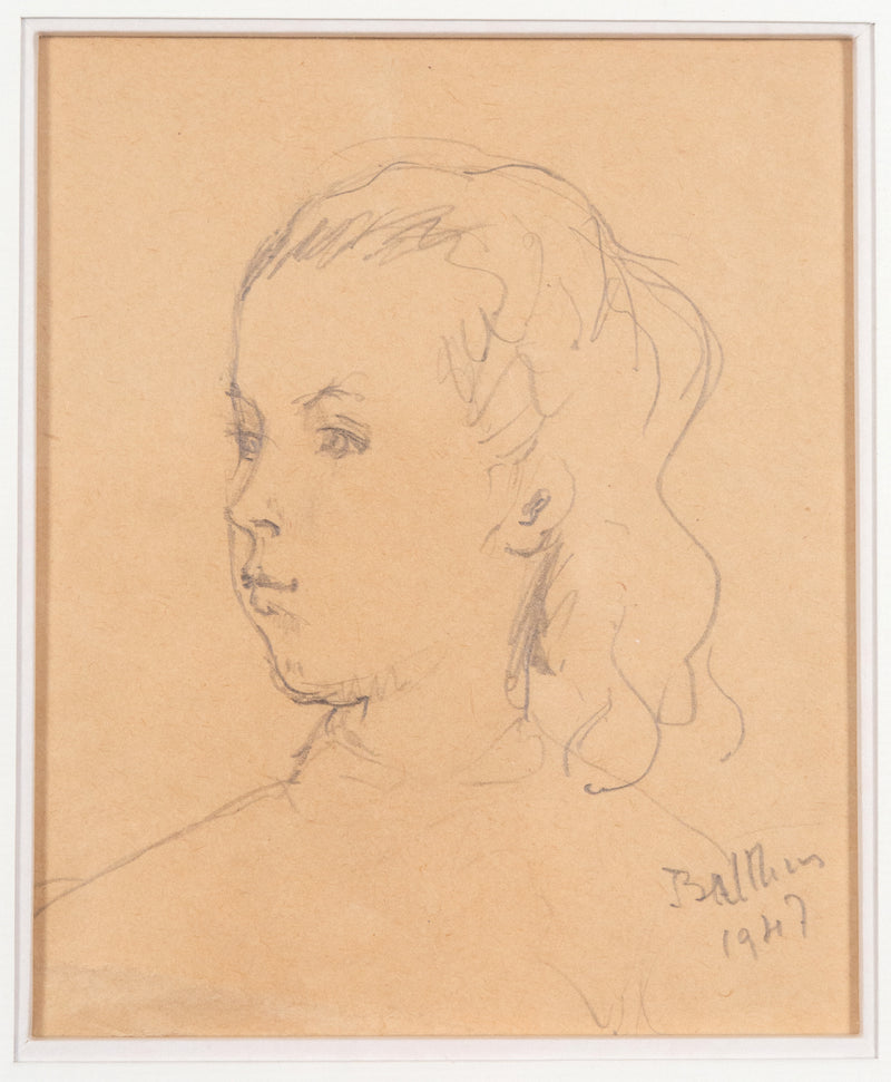 Balthus, Portrait De Laurence Reverdin, Pencil on paper, 1947, Caviar20