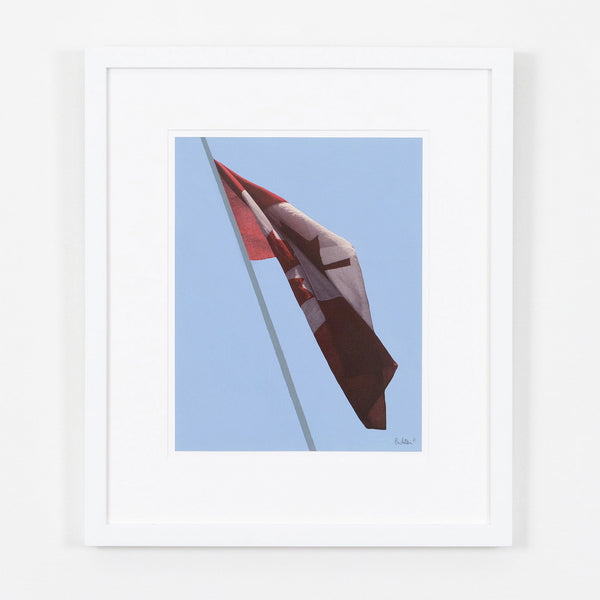 Charles Pachter, Painted Flag: Preparatory #2b,  Canada, 1981   Acrylic on Kodak color photo paper  11.5"H 9"W (work)  18.5"H 16"W (framed)   Very good condition.