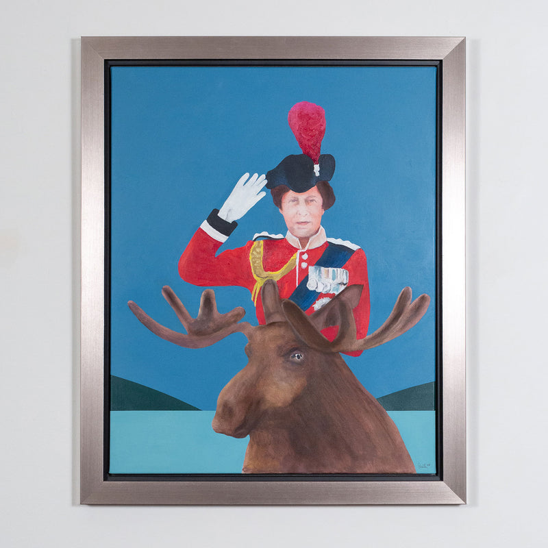 CHARLES PACHTER "QUEEN ON A MOOSE" ACRYLIC ON CANVAS, 1988