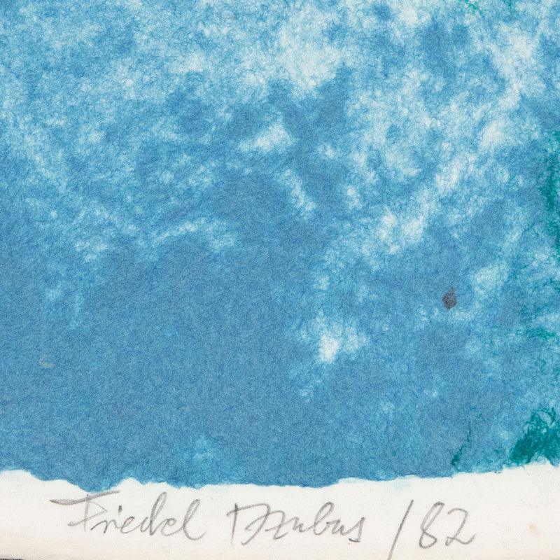 Friedel Dzubas, Kaleidoscop, Monotype, 1982, Caviar20 prints, Caviar20 Abstract Expressionism, Color Field Painter, closeup of artist signature