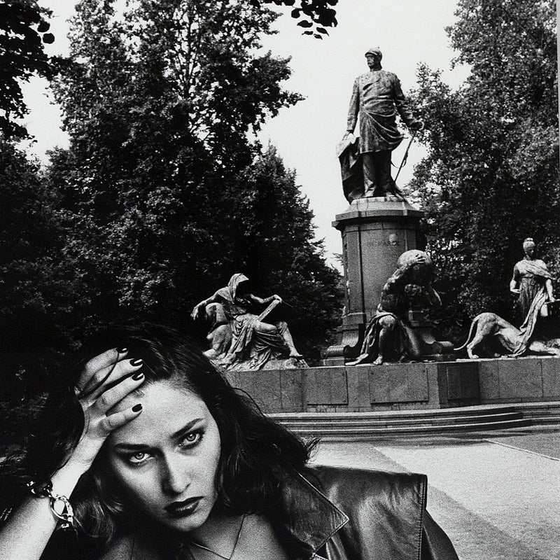 Helmut Newton Young woman and Bismarck Monument Berlin 1979 Vogue