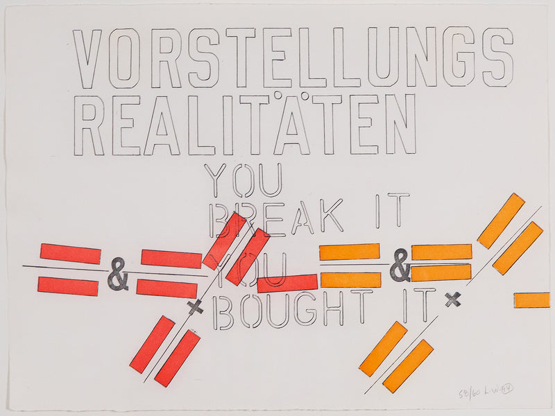 Lawrence Weiner, Imaginary Realities, Color offset lithography on vellum, 1994, Caviar20