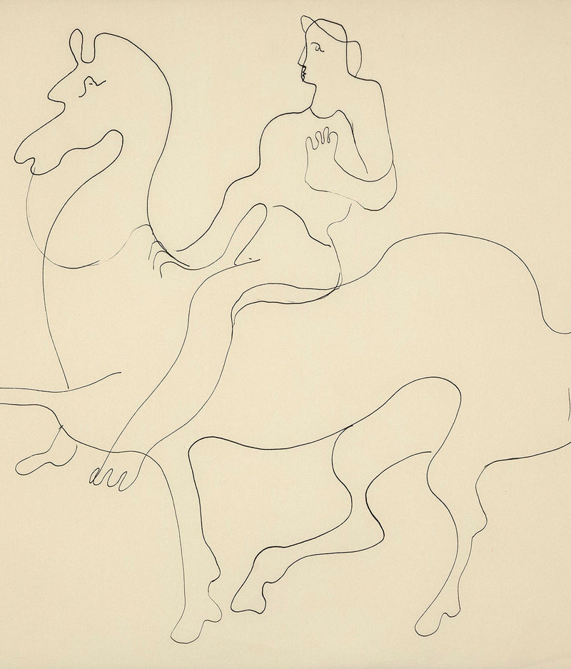 Louise Nevelson, Figure on a Horse, Drawing, 1930, Caviar20