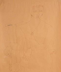 Louise Nevelson, Caviar20, Seated Woman, drawing, sketch