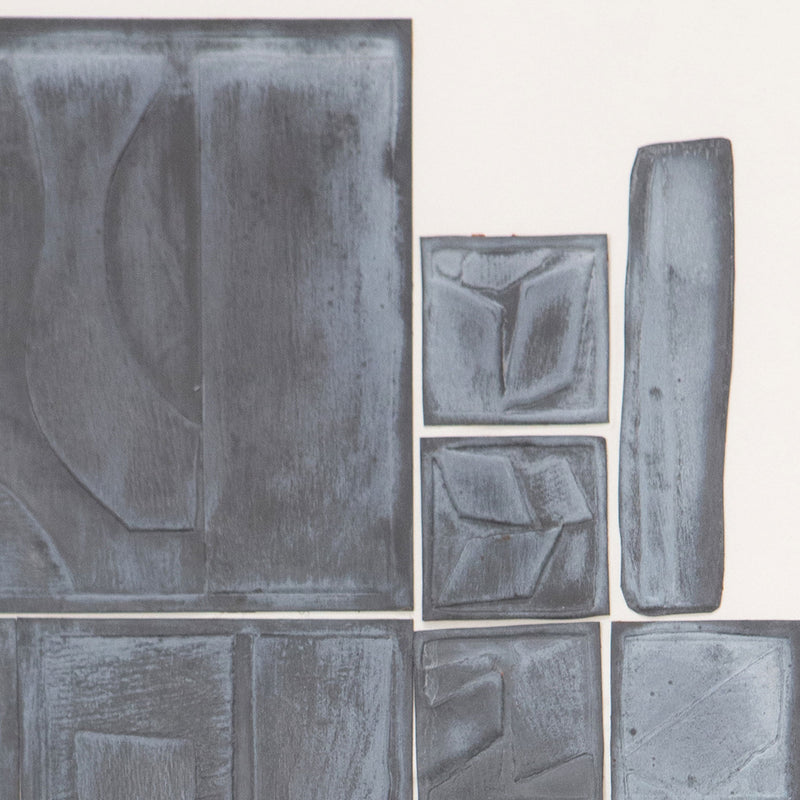 Louise Nevelson, American Art, "The Great Wall”  Italy, 1970  Embossed lead on CM Fabriano paper  Signed, titled, dated and numbered by the artist  From an edition of 150  29.25"H 24.5"W (work)  30.25"H 25.5"W (framed)  Published by Pace Editions, Inc.  Very good condition.  Note: the surface of this work has oxidized over time.  Detailed condition report upon request.  Original frame as issued (very good condition). Original Louise Nevelson Art for sale at Caviar20 Art Gallery Toronto