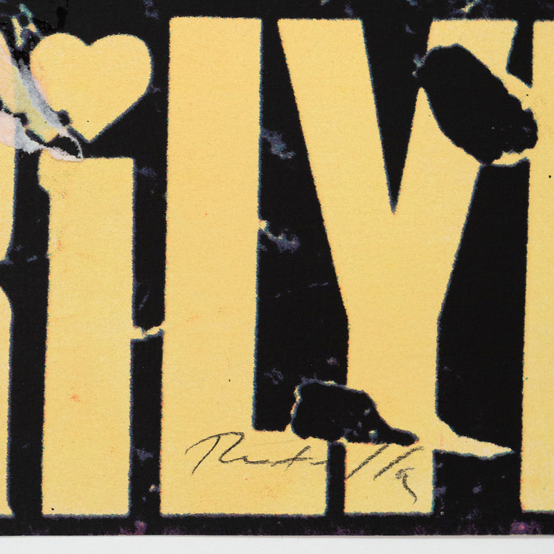 Mimmo Rotella, Marilyn, Screenprint and Collage, 1991, Caviar20, closeup showing artist signature
