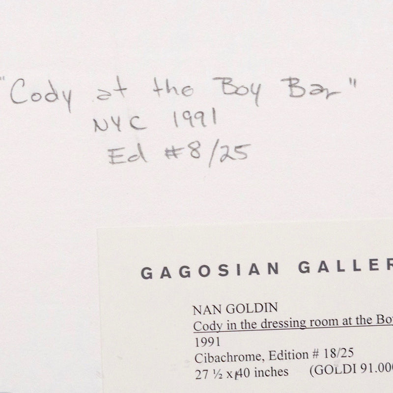 Nan Goldin, Cody in the Dressing Room, Cibachrome print, flush-mounted, 1991, Caviar20