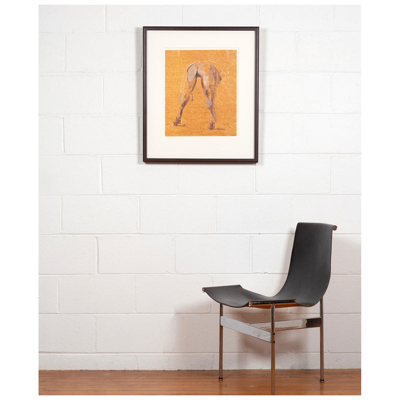 Tony Scherman, La Sale Autrichienne, 1998, Caviar 20, framed and exhibited on white brick wall with chair