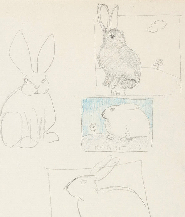 Joyce Wieland drawing bunnies works on paper Caviar20