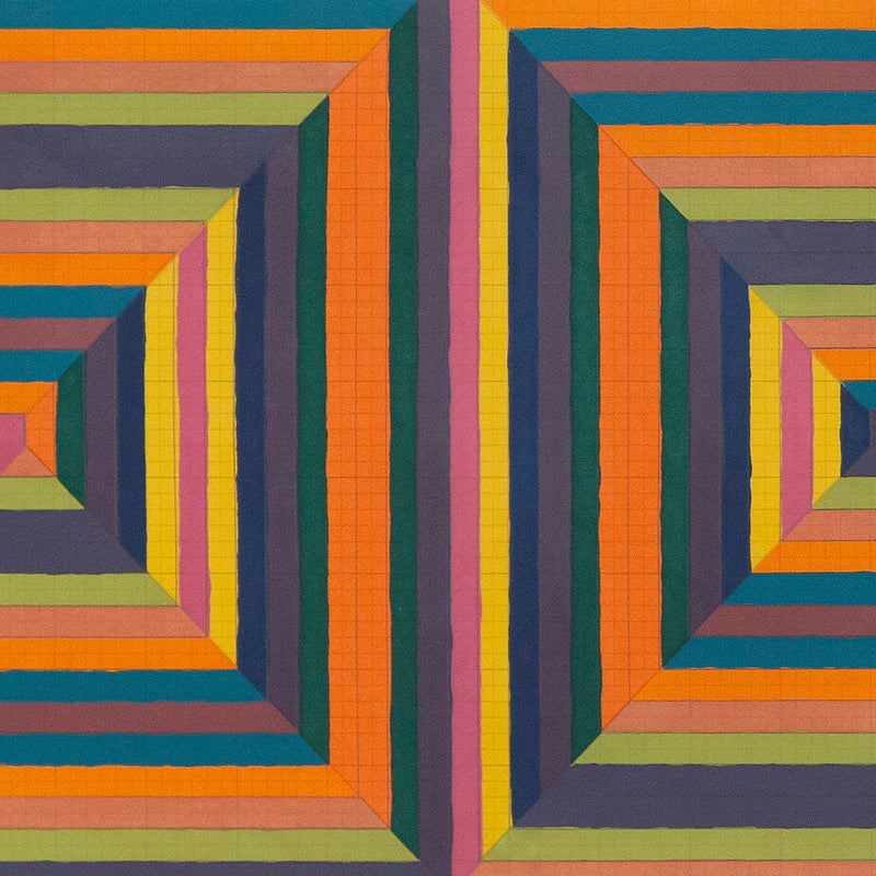 "Fortin de las Flores" - Frank Stella Screenprint - Dynamic Geometric Artwork.