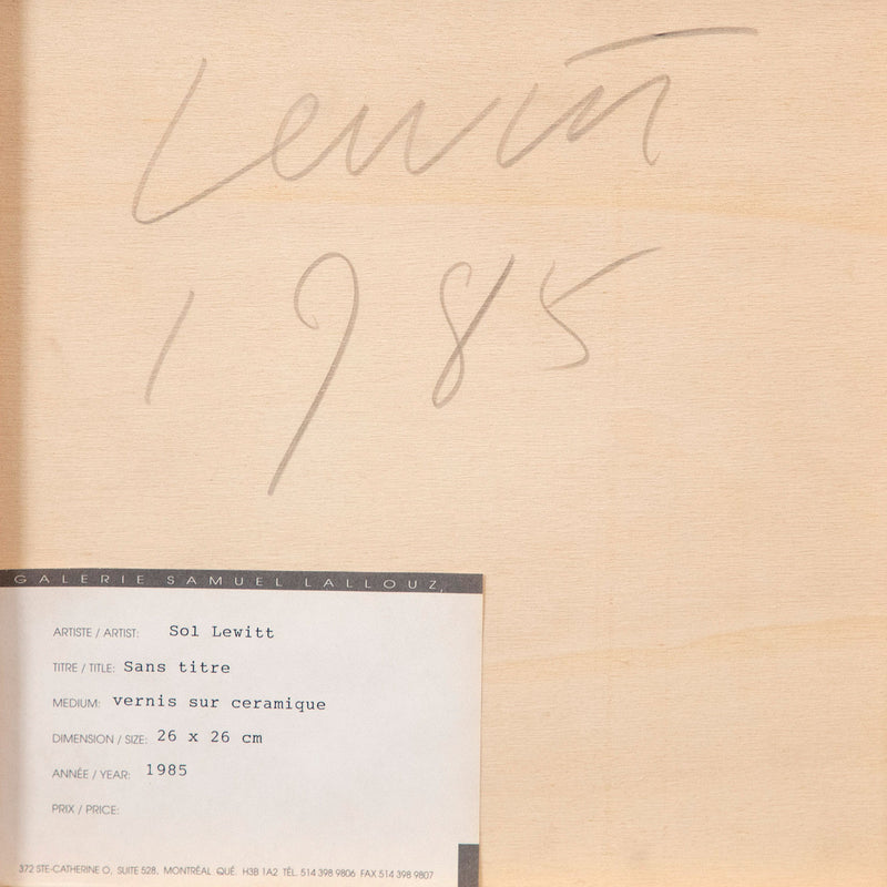 SOL LEWITT "SUNSHINE TILE" CERAMIC, 1985