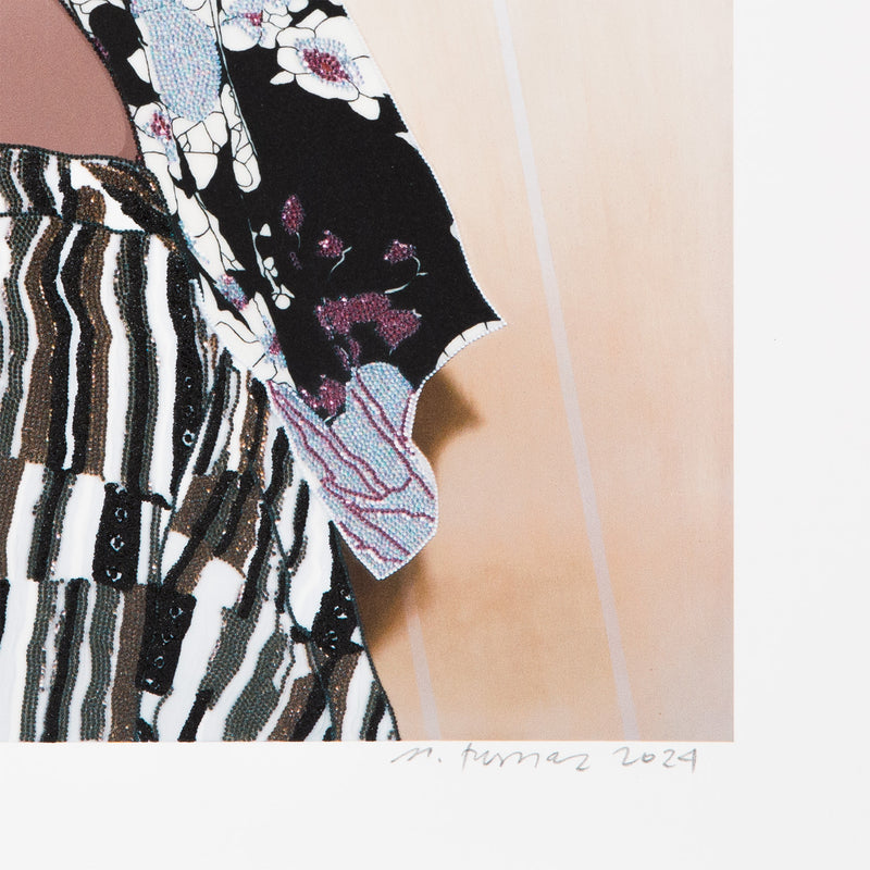 Famous contemporary artist Mickalene Thomas "Portrait of Maya #10" 2011.