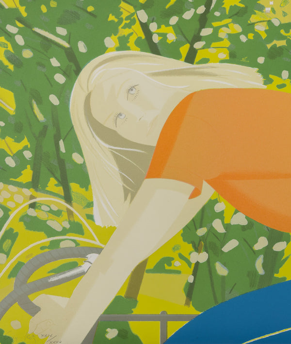 ALEX KATZ "BICYCLE RIDER" LITHOGRAPH, 1982