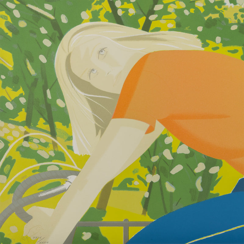 ALEX KATZ "BICYCLE RIDER" LITHOGRAPH, 1982