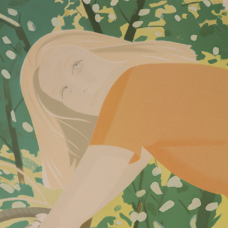 alex katz bicycling in central park 1980s screenprint serigraph iconic alex katz print silkscreen limited edition american artist framed collect sell buy acquire alex katz prints artwork 