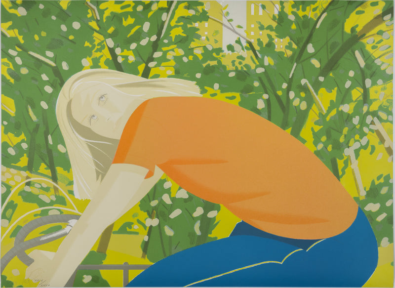 ALEX KATZ "BICYCLE RIDER" LITHOGRAPH, 1982