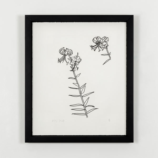 alex katz edges portfolio sheet 6 flowers katz etching printmaking limited edition american artist famous well-known renowned artist 1997 robert creeley poem edges poet flora floral 