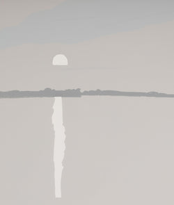 alex katz lake wesserunsett II 1972 silkscreen screenprint limited edition by alex katz monochromatic limited palette grey and white greyscale iconic american artist alex katz maine landscape artwork buy sell collect alex katz  