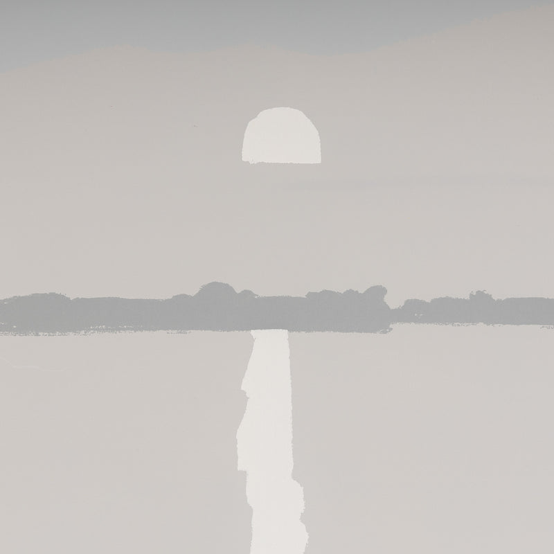 alex katz lake wesserunsett II 1972 silkscreen screenprint limited edition by alex katz monochromatic limited palette grey and white greyscale iconic american artist alex katz maine landscape artwork buy sell collect alex katz  framed