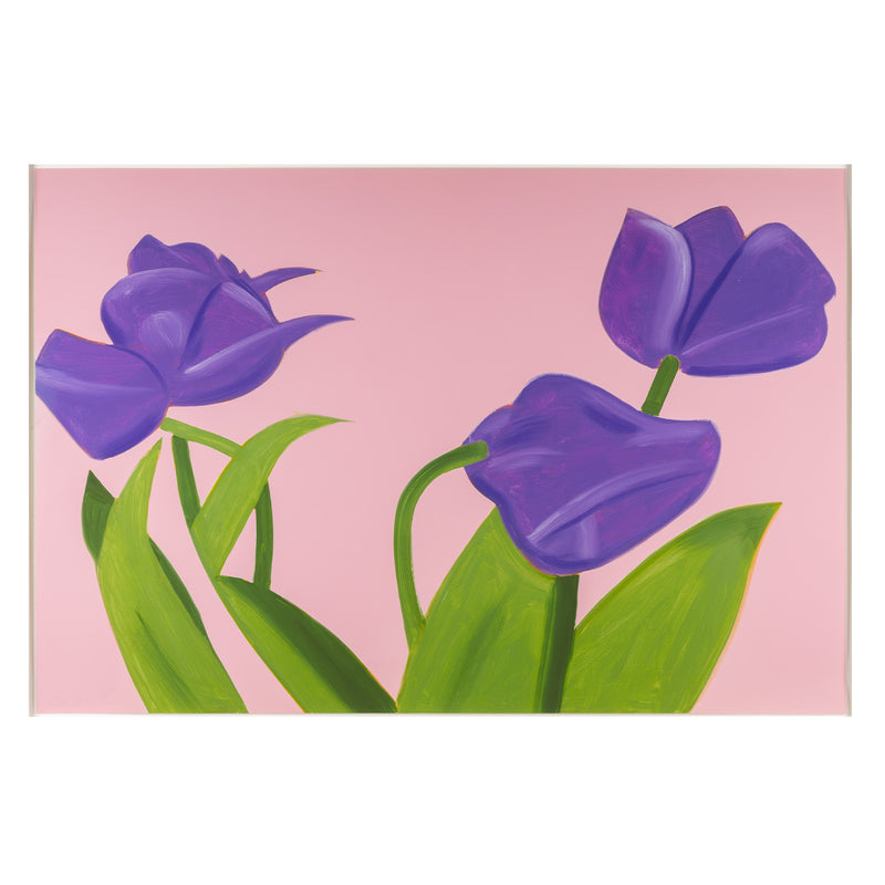 alex katz purple tulips 1 print flowers portfolio printmaking archival inkjet laser print limited edition iconic american artist living caviar20 buy american artwork buy alex katz flowers maine floral portrait purple pink green spring fresh pastels