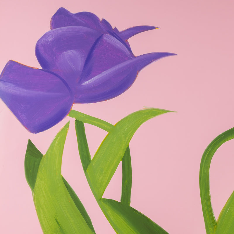 alex katz purple tulips 1 print flowers portfolio printmaking archival inkjet laser print limited edition iconic american artist living caviar20 buy american artwork buy alex katz flowers maine floral portrait purple pink green spring fresh pastels