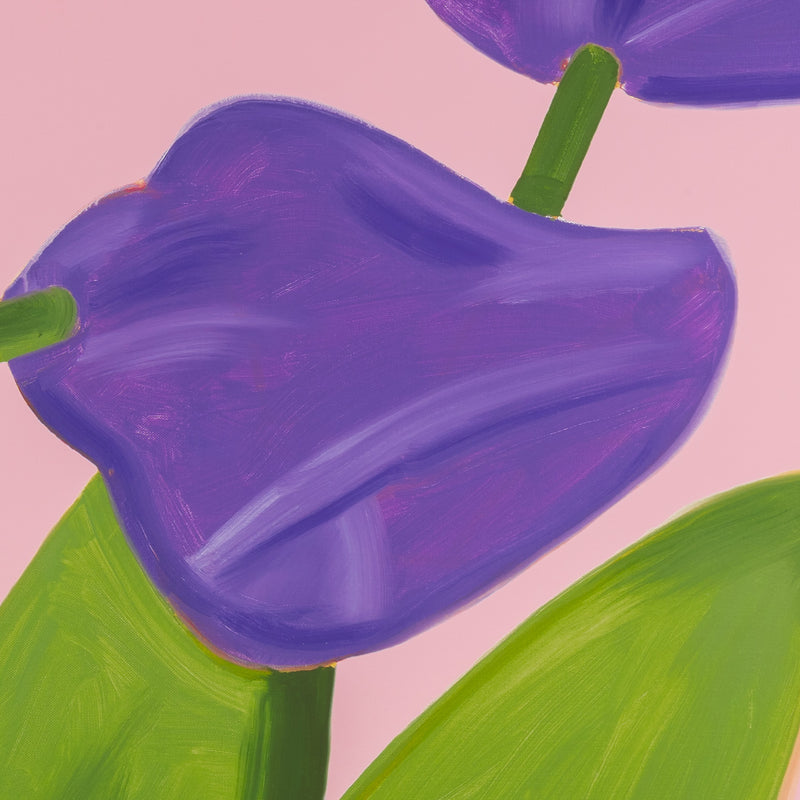 alex katz purple tulips 1 print flowers portfolio printmaking archival inkjet laser print limited edition iconic american artist living caviar20 buy american artwork buy alex katz flowers maine floral portrait purple pink green spring fresh pastels
