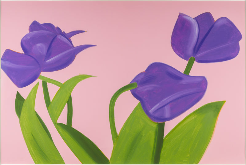 alex katz purple tulips 1 print flowers portfolio printmaking archival inkjet laser print limited edition iconic american artist living caviar20 buy american artwork buy alex katz flowers maine floral portrait purple pink green spring fresh pastels