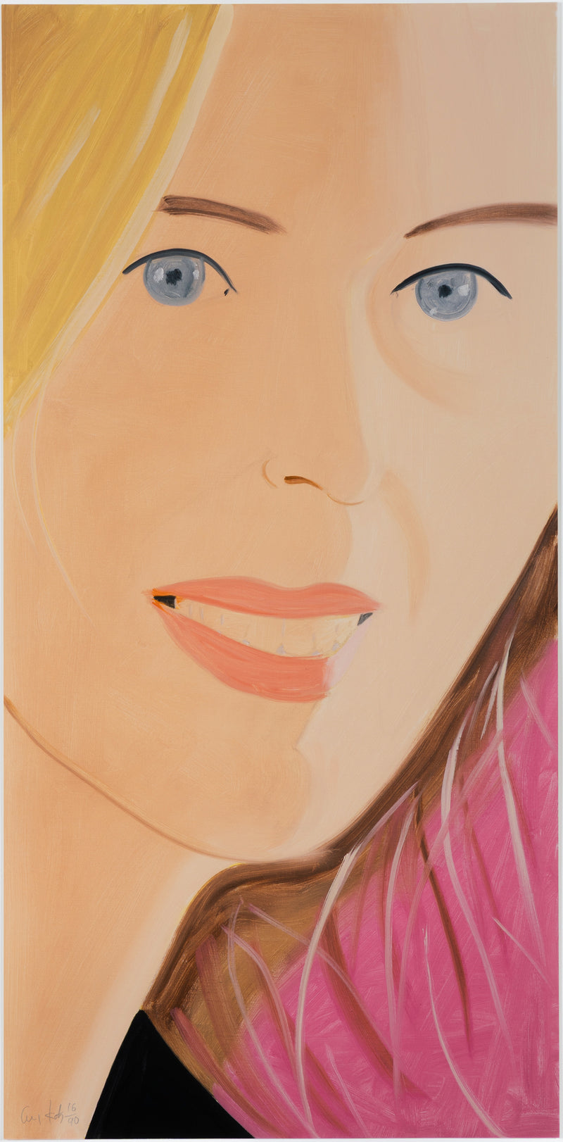 alex katz sasha 1 print 2016 portrature iconic amercan artist painting pink magenta striking close crop portrait print limited edition framed collect alex katz buy sell alex katz artwork prints paintings highres high-res high resolution
