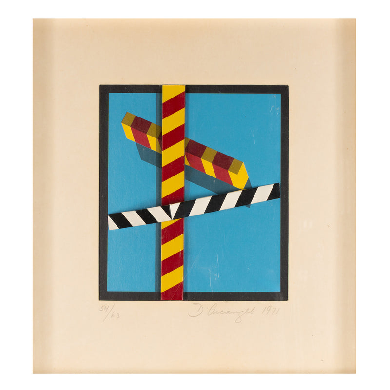 allan d'arcangelo abstract pop art hard-edge abstraction op art highways american artist american roadways roadtrip multiples signs hazards stripes 3-d art limited edition 1971 1970s 
