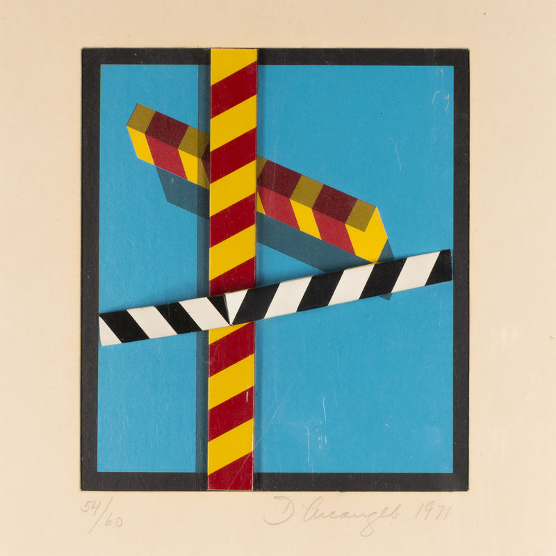 allan d'arcangelo abstract pop art hard-edge abstraction op art highways american artist american roadways roadtrip multiples signs hazards stripes 3-d art limited edition 1971 1970s 