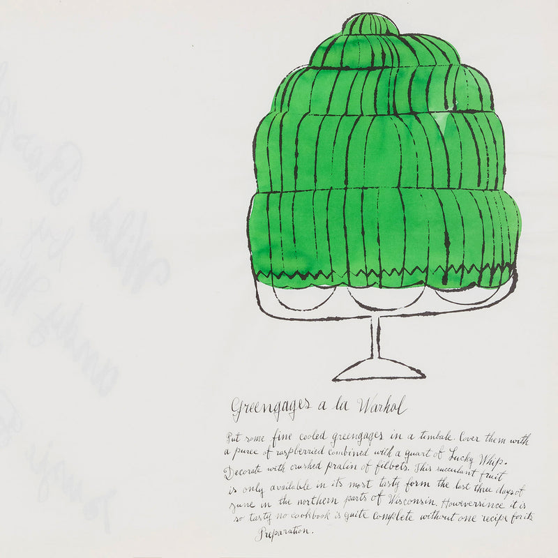 ANDY WARHOL "GREENGAGES A LA WARHOL" LITHOGRAPH, 1959