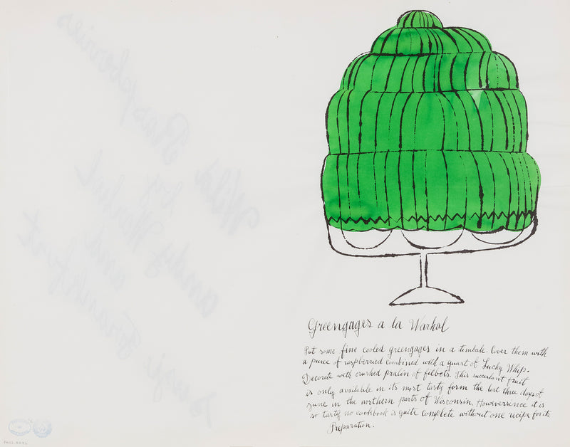 ANDY WARHOL "GREENGAGES A LA WARHOL" LITHOGRAPH, 1959