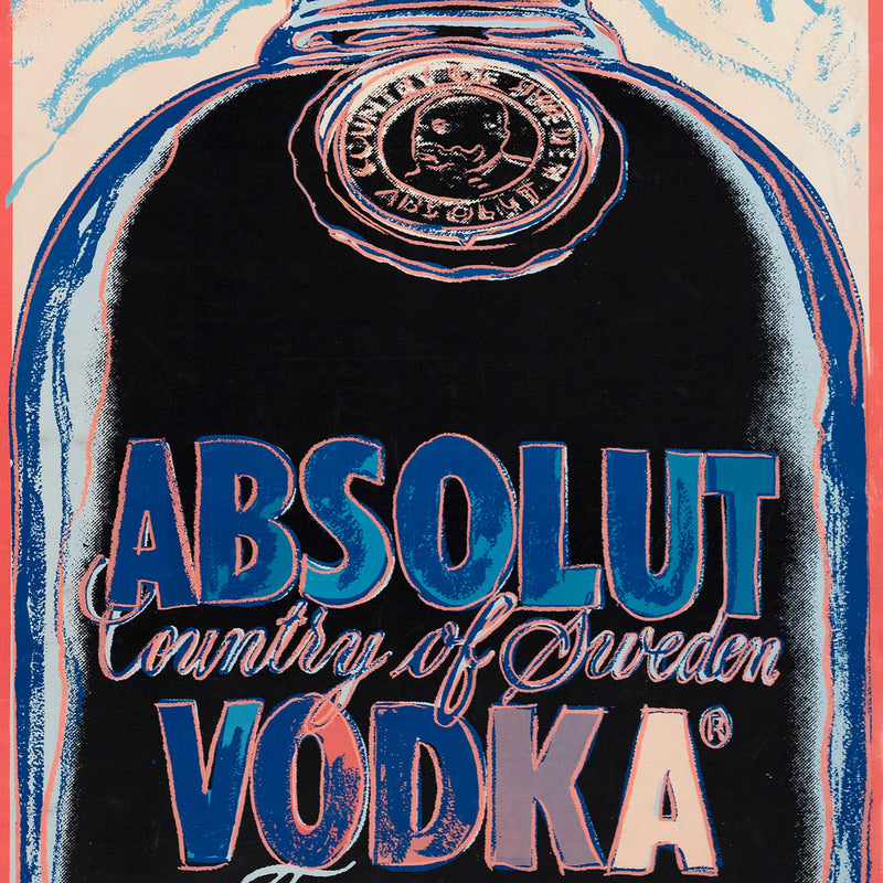 Andy Warhol "Absolute Vodka" Screenprint advertisement created for Absolut Art Collection in 1985. An late example of Andy Warhol's pop art advertising.