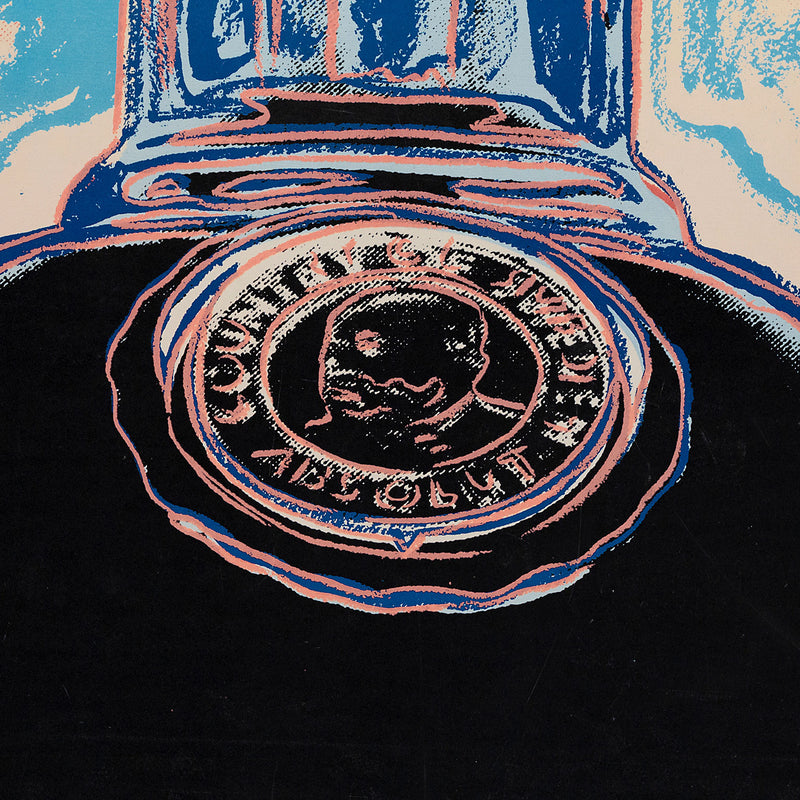 Andy Warhol "Absolute Vodka" Screenprint advertisement created for Absolut Art Collection in 1985. An late example of Andy Warhol's pop art advertising.