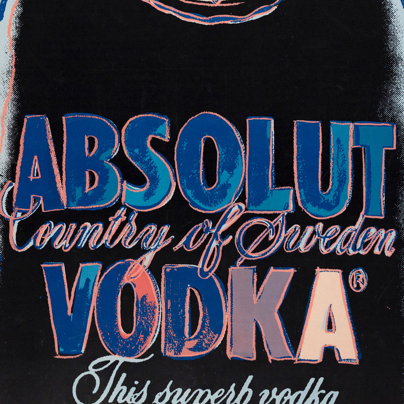 Andy Warhol "Absolute Vodka" Screenprint advertisement created for Absolut Art Collection in 1985. An late example of Andy Warhol's pop art advertising.